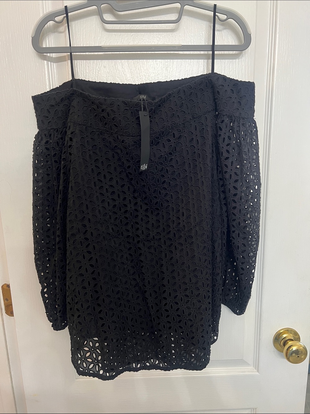 NWT Tibi eyelet off shoulder top - Picture 2 of 3
